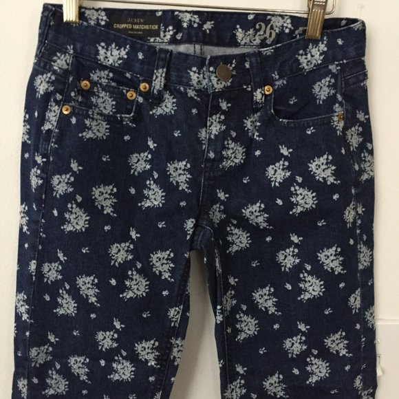 J. Crew Cropped Matchstick Jean in Indigo Floral - Picture 4 of 10